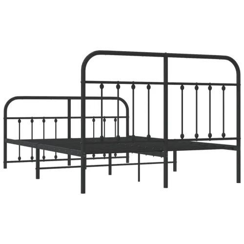Metalni okvir kreveta uzglavlje i podnožje crni 140x200 cm - Crna 140 x 200 cm s uzglavljem i podnožjem Cijena