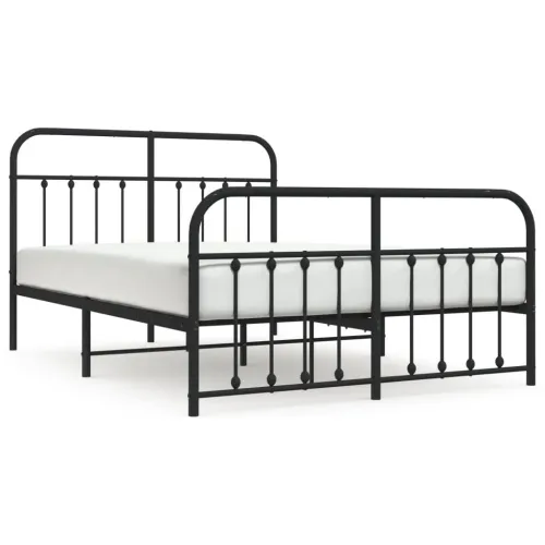 Metalni okvir kreveta uzglavlje i podnožje crni 140x200 cm - Crna 140 x 200 cm s uzglavljem i podnožjem Cijena