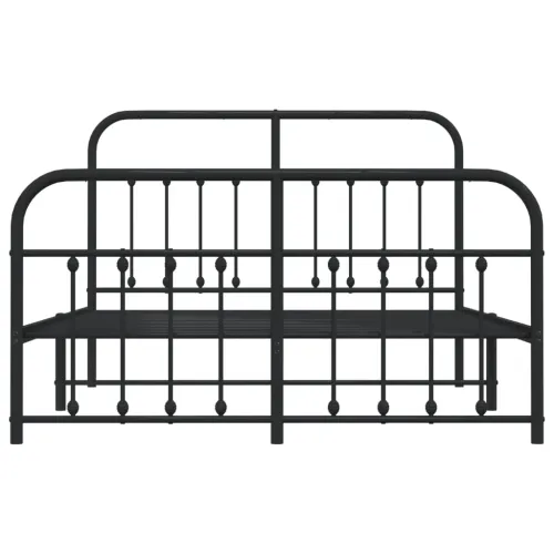 Metalni okvir kreveta uzglavlje i podnožje crni 140x200 cm - Crna 140 x 200 cm s uzglavljem i podnožjem Cijena