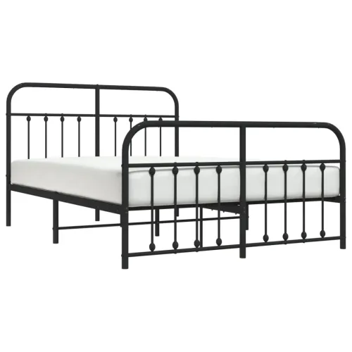 Metalni okvir kreveta uzglavlje i podnožje crni 140x200 cm - Crna 140 x 200 cm s uzglavljem i podnožjem Cijena