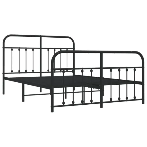 Metalni okvir kreveta uzglavlje i podnožje crni 140x200 cm - Crna 140 x 200 cm s uzglavljem i podnožjem Cijena