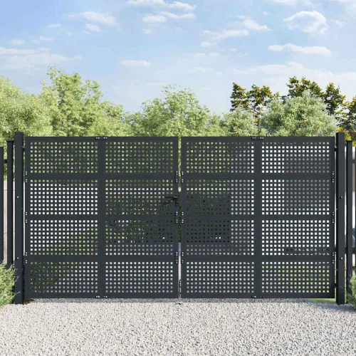 Dvorišna vrata - Vrtna vrata antracit 400x175 cm čelik - 400 x 175 cm Cijena