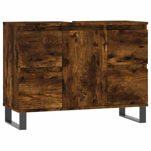 Kupaonski ormarić boja dimljenog hrasta 80 x 33 x 60 cm drveni - Dimljeni hrast Cijena