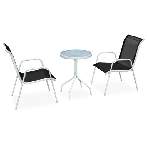 3-dijelni bistro set čelični crni Cijena