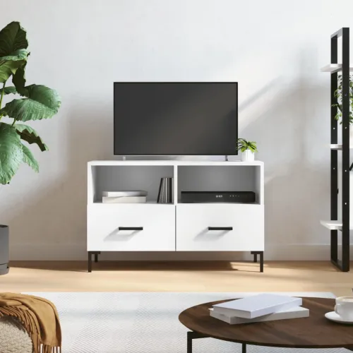 TV ormarić bijeli 80 x 36 x 50 cm od konstruiranog drva - Bijela 1 Cijena