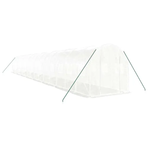 Staklenik s čeličnim okvirom bijeli 32 m² 16 x 2 x 2 m - Bijela 16 x 2 x 2 m 1 Cijena
