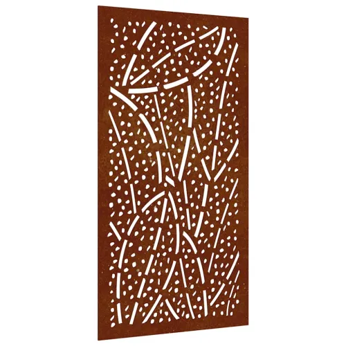 Vrtni zidni ukras 105 x 55 cm od čelika COR-TEN s uzorkom lišća Cijena