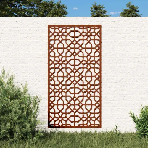 Vrtni zidni ukras 105 x 55 cm čelik COR-TEN s maurskim uzorkom Cijena