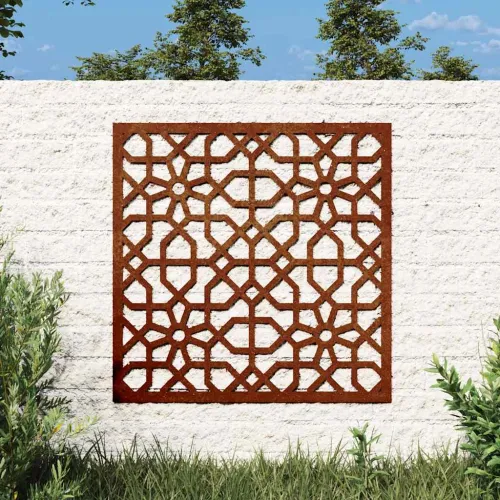 Vrtni zidni ukras 55 x 55 cm čelik COR-TEN s maurskim uzorkom Cijena