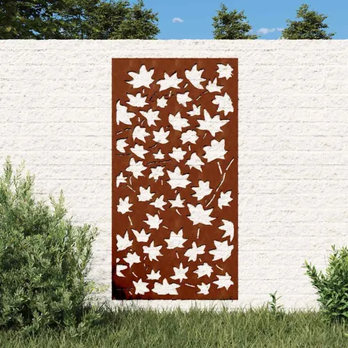 Vrtni zidni ukras 105x55 cm čelik CORTEN uzorak javorovog lišća Cijena