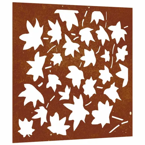 Vrtni zidni ukras 55x55 cm čelik CORTEN uzorak javorovog lišća Cijena