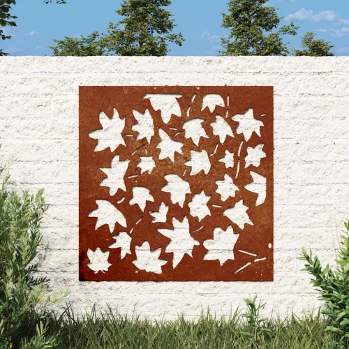 Vrtni zidni ukras 55x55 cm čelik CORTEN uzorak javorovog lišća Cijena