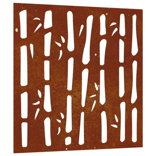 Vrtni zidni ukras 55 x 55 cm čelik COR-TEN s uzorkom bambusa Cijena