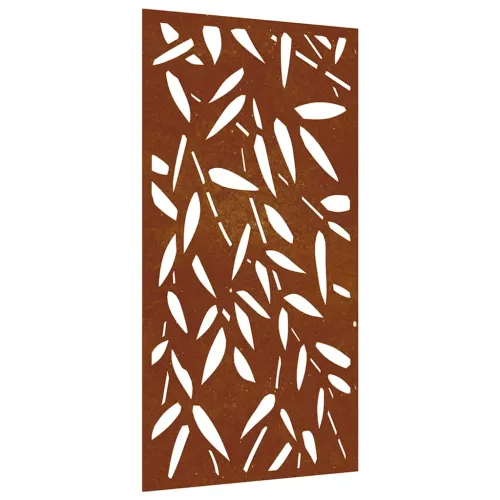 Vrtni zidni ukras 105x55 cm čelik COR-TEN uzorak lišća bambusa Cijena