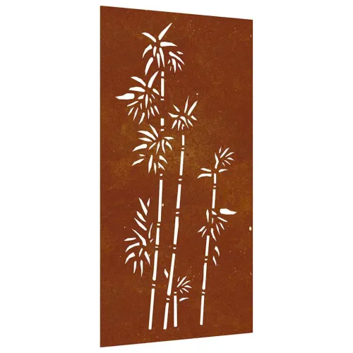 Vrtni zidni ukras 105 x 55 cm čelik COR-TEN s uzorkom bambusa Cijena