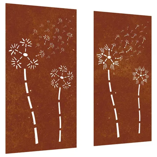 Vrtni zidni ukrasi 2 kom 105x55 cm čelik COR-TEN cvjetni uzorak Cijena