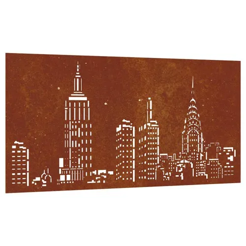 Vrtni zidni ukras 105 x 55 cm čelik COR-TEN s uzorkom horizonta Cijena