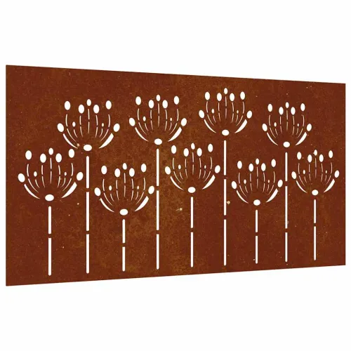 Vrtni zidni ukras 105 x 55 cm čelik COR-TEN s cvjetnim uzorkom Cijena