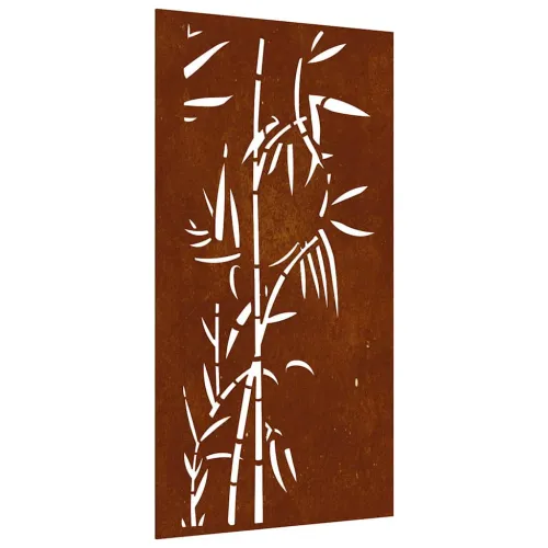 Vrtni zidni ukras 105 x 55 cm čelik COR-TEN s uzorkom bambusa Cijena