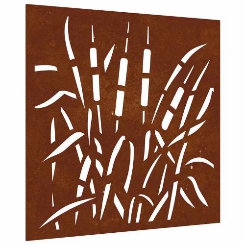 Vrtni zidni ukras 55 x 55 cm čelik COR-TEN s uzorkom trave Cijena