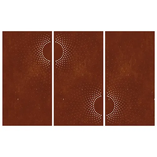 Vrtni zidni ukrasi 3 kom 105x55 cm čelik COR-TEN uzorak sunca Cijena