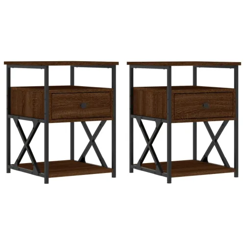 Noćni ormarići 2 kom boja hrasta 40x42x55 cm konstruirano drvo - Smeđi hrast 2 Cijena
