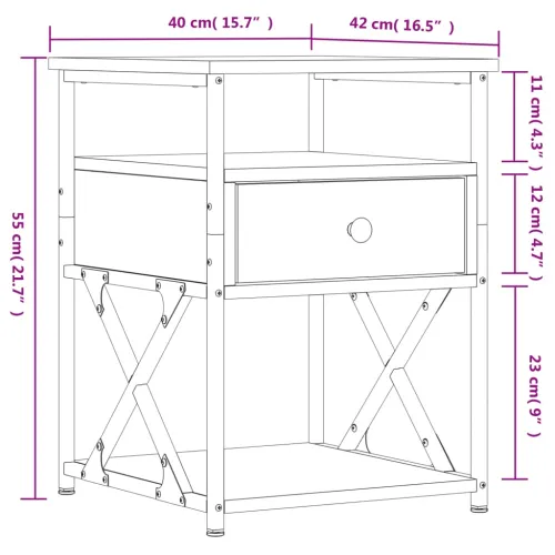 Noćni ormarići 2 kom boja hrasta 40x42x55 cm konstruirano drvo - Smeđi hrast 2 Cijena