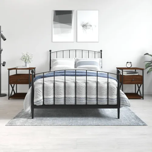 Noćni ormarići 2 kom boja hrasta 40x42x55 cm konstruirano drvo - Smeđi hrast 2 Cijena