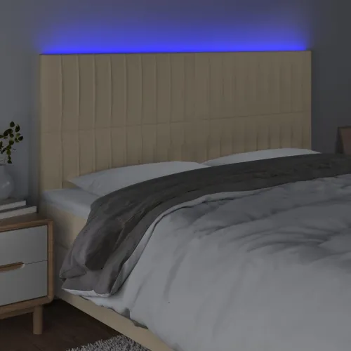 LED uzglavlje krem 180x5x118/128 cm od tkanine - Krema 180 x 5 x 118/128 cm Cijena