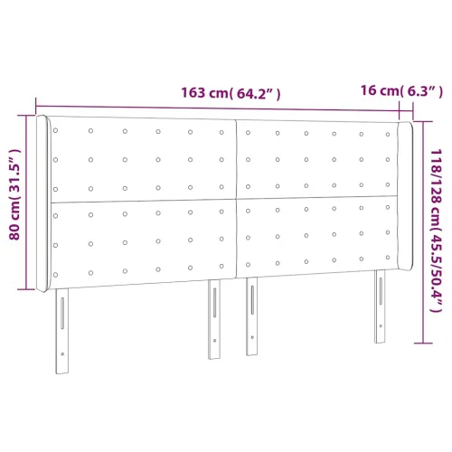 LED uzglavlje tamnoplavo 163x16x118/128 cm baršunasto - Tamno plava 163 x 16 x 118/128 cm Cijena