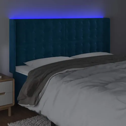 LED uzglavlje tamnoplavo 163x16x118/128 cm baršunasto - Tamno plava 163 x 16 x 118/128 cm Cijena