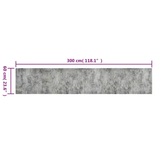 Kuhinjski tepih perivi s uzorkom betona 60 x 300 cm baršunasti - Siva i crna 60 x 300 cm Cijena