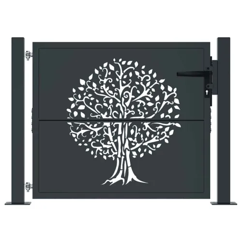 Dvorišna vrata - Vrtna vrata antracit 100x100 cm čelična dizajn stabla - 100 x 100 cm Cijena