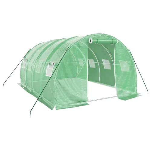 Staklenik s čeličnim okvirom zeleni 12 m² 4 x 3 x 2 m - Zelena 4 x 3 x 2 m 1 Zelena Cijena