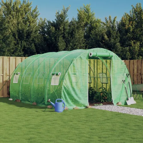 Staklenik s čeličnim okvirom zeleni 12 m² 4 x 3 x 2 m - Zelena 4 x 3 x 2 m 1 Zelena Cijena