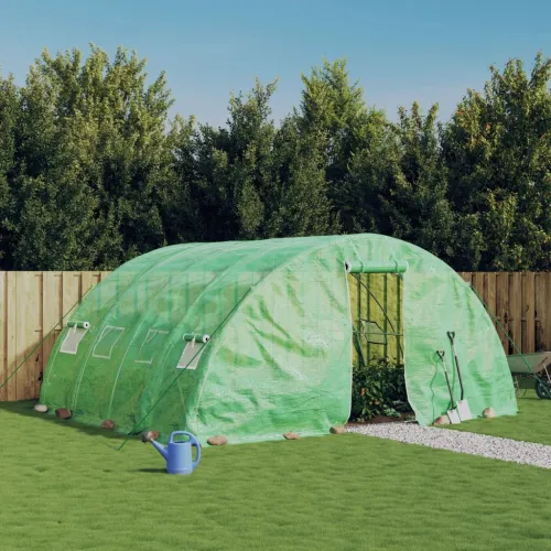 Staklenik s čeličnim okvirom zeleni 20 m² 5 x 4 x 2,3 m - Zelena 5 x 4 x 2.3 m 1 Zelena Cijena