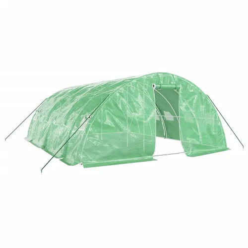 Staklenik s čeličnim okvirom zeleni 30 m² 6 x 5 x 2,3 m - Zelena 6 x 5 x 2.3 m 1 Zelena Cijena