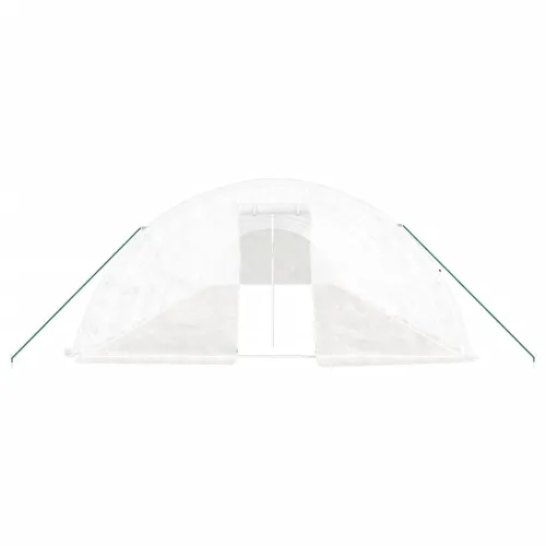 Staklenik s čeličnim okvirom bijeli 80 m² 16 x 5 x 2,3 m - Bijela 16 x 5 x 2.3 m Cijena