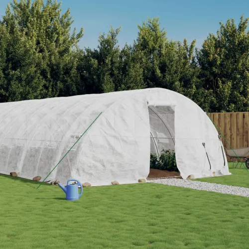 Staklenik s čeličnim okvirom bijeli 80 m² 16 x 5 x 2,3 m - Bijela 16 x 5 x 2.3 m 1 Bijela Cijena