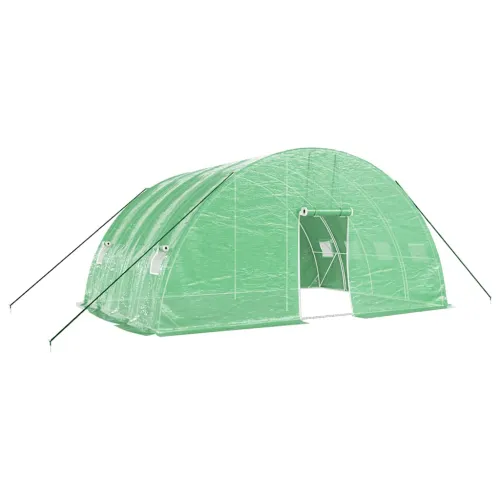 Staklenik s čeličnim okvirom zeleni 24 m² 6x4x2,85 m - Zelena 6 x 4 x 2.85 m 1 Zelena Cijena
