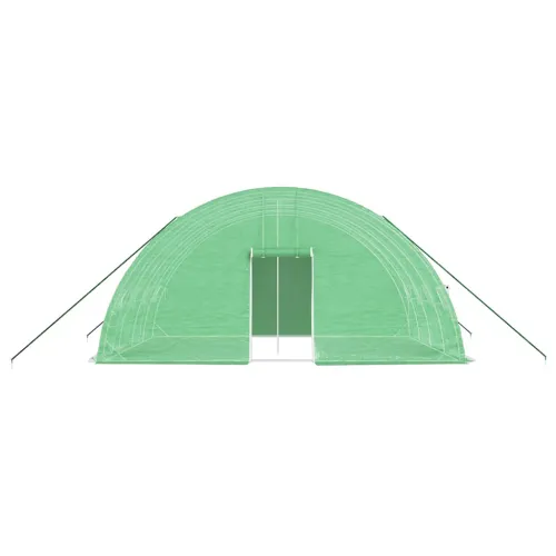 Staklenik s čeličnim okvirom zeleni 24 m² 6x4x2,85 m - Zelena 6 x 4 x 2.85 m Cijena