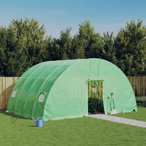 Staklenik s čeličnim okvirom zeleni 24 m² 6x4x2,85 m - Zelena 6 x 4 x 2.85 m 1 Zelena Cijena