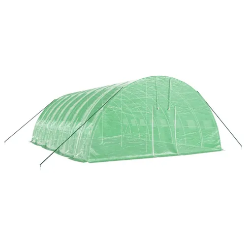 Plastenik s čeličnim okvirom zeleni 48 m² 8 x 6 x 2,85 m - Zelena 8 x 6 x 2.85 m Cijena