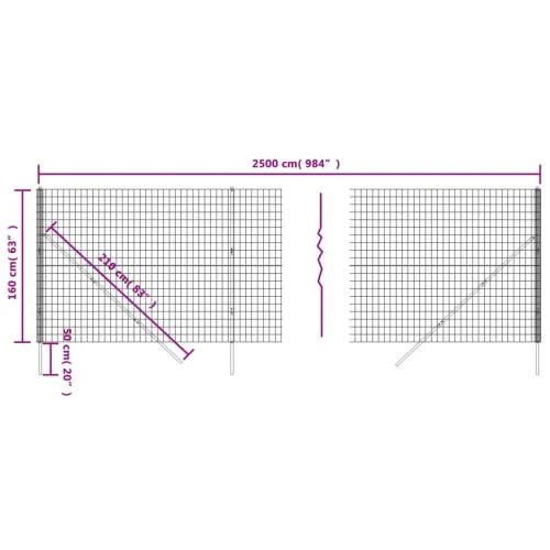 Žičana ograda antracit 1,6 x 25 m od pocinčanog čelika - Antracit 1.6 x 25 m Cijena
