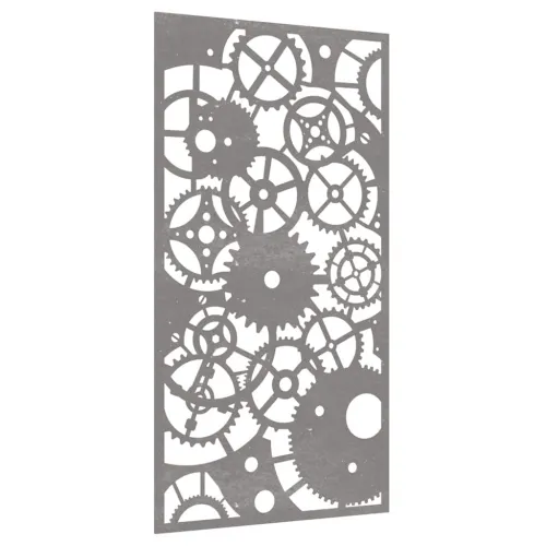 Vrtni zidni ukras 105 x 55 cm čelik COR-TEN s uzorkom zupčanika Cijena