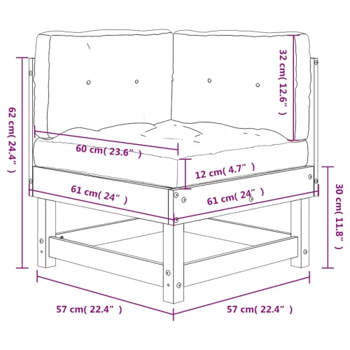 Kutna sofa od masivnog drva duglazije s jastucima - Prirodni douglas 1 kutna sofa Cijena