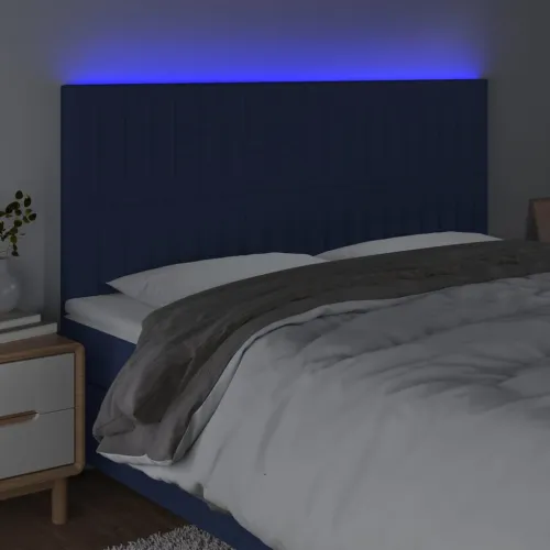 LED uzglavlje plavo 180x5x118/128 cm od tkanine - Plava 180 x 5 x 118/128 cm Cijena