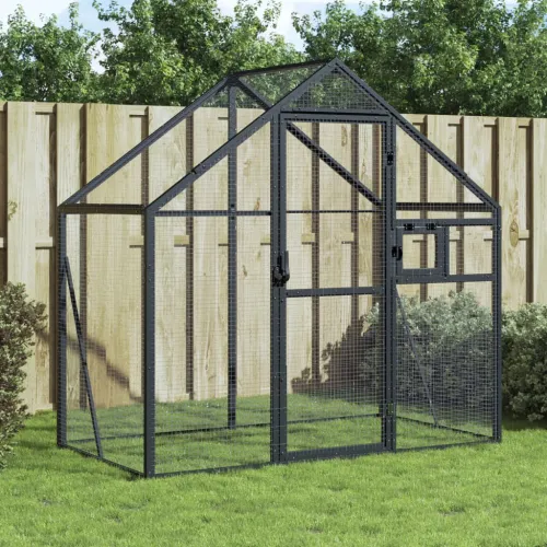 Kavez za ptice antracit 179 x 100 x 185 cm aluminijski - Antracit 1.79 x 1 x 1.85 m Antracit 1.79 x 1 x 1.85 m Cijena