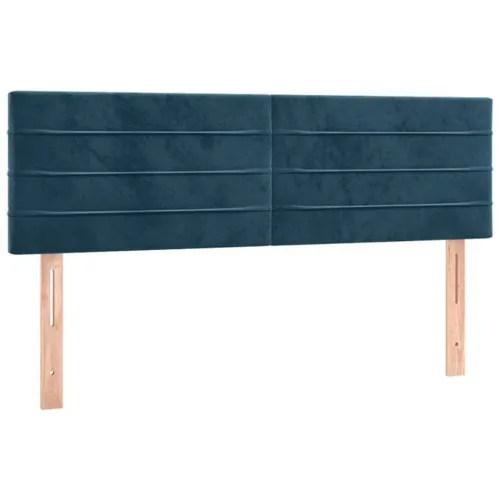 Boxspring - Krevet s oprugama i madracem tamnoplavi 140x190 cm baršunasti - Tamno plava 140 x 190 cm vodoravne pruge Cijena