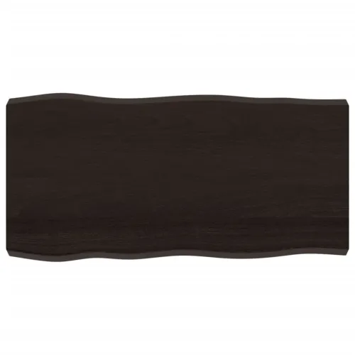 Stolna ploča tamnosmeđa 100x50x(2-6) cm obrađena hrastovina - Tamno smeđa 100 x 50 x 6 cm Cijena